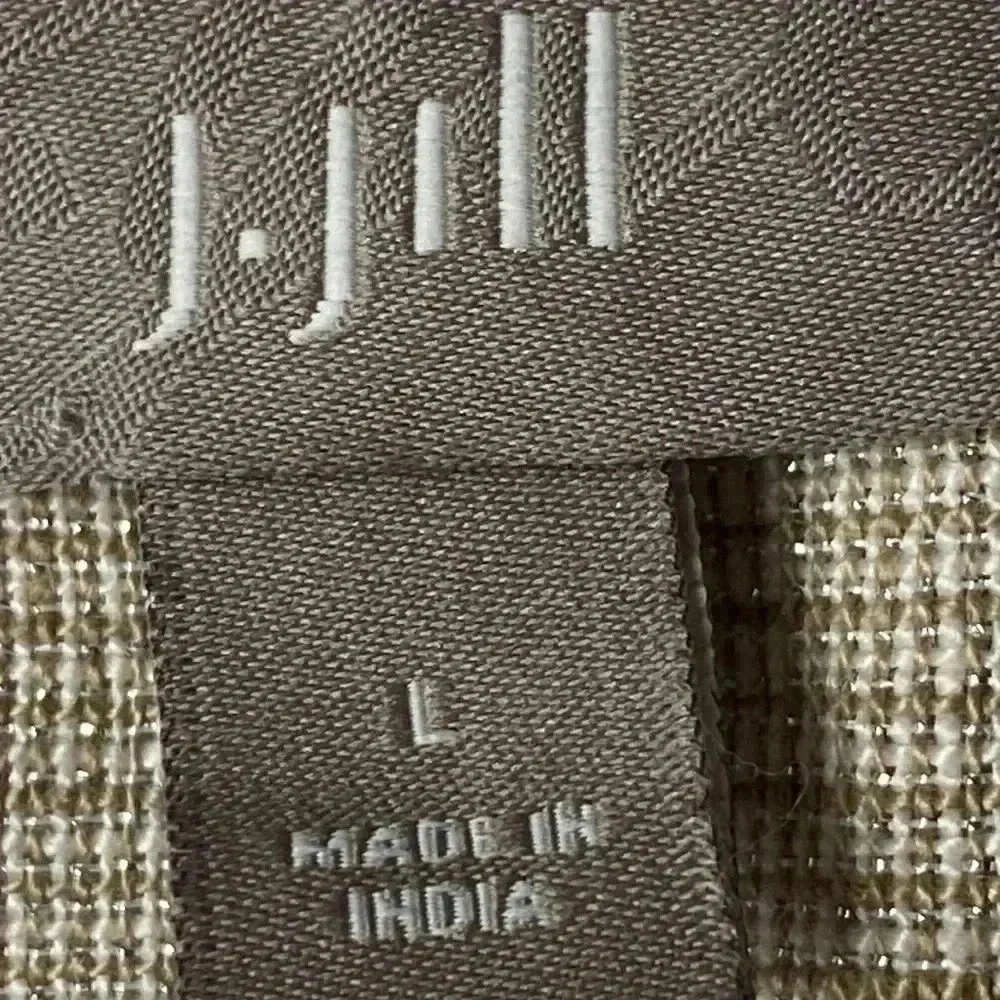 J. JILL WO SIZE‎ LARGE  LINEN LIGHTWEIGHT OATMEAL COLOR SILVER METALLIC THREAD
